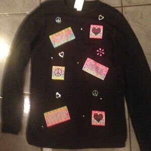 AMERICAN APPAREL THERMAL RHINESTONE PEACE SIGN SIZE 12